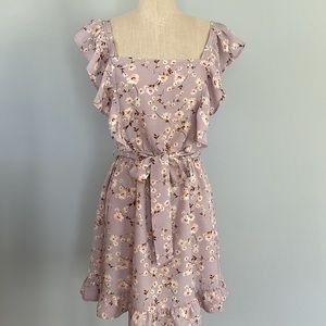 As U Wish Lavender Floral Dress Size Large